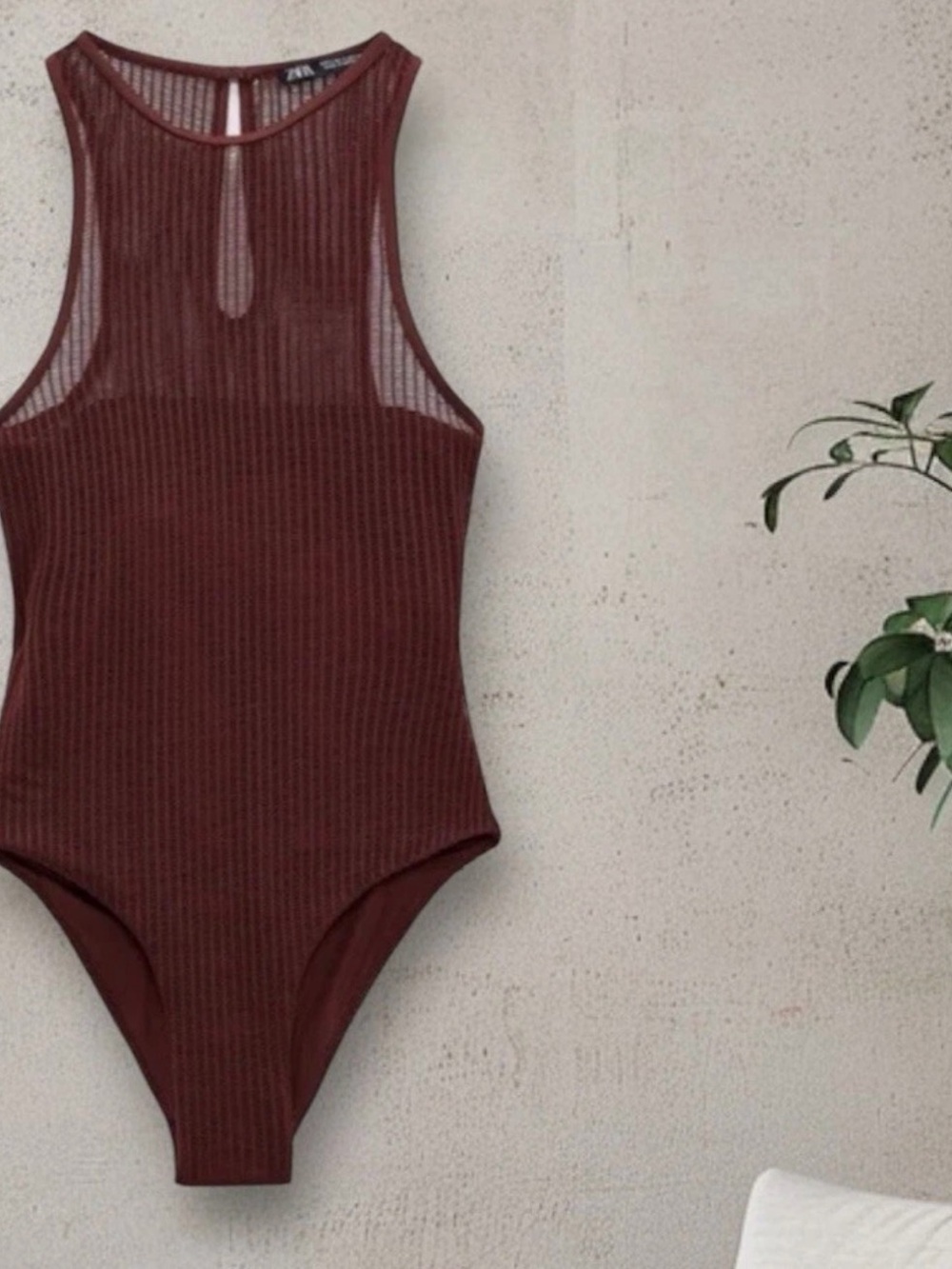 Zara Ribbed One-Piece Swimsuit